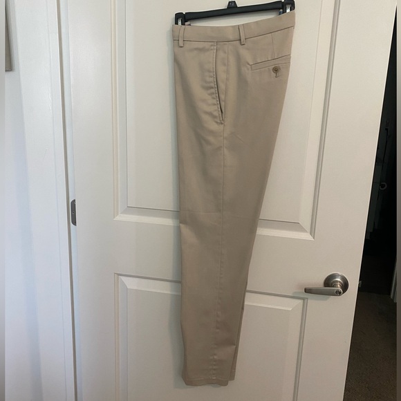 Haggar Slim Fit Premium No Iron Khaki Pants - Picture 1 of 8
